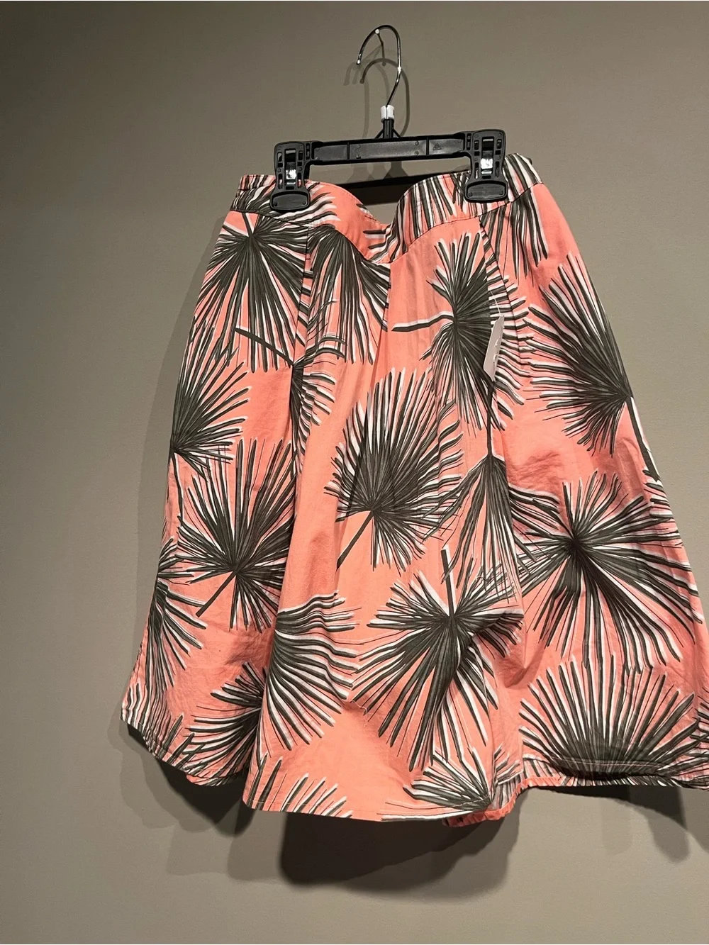 Coral Palm-Print A-Line Skirt - Women